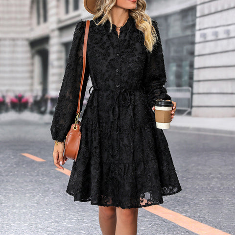 Elegant Lace Long Sleeve Dress m302104