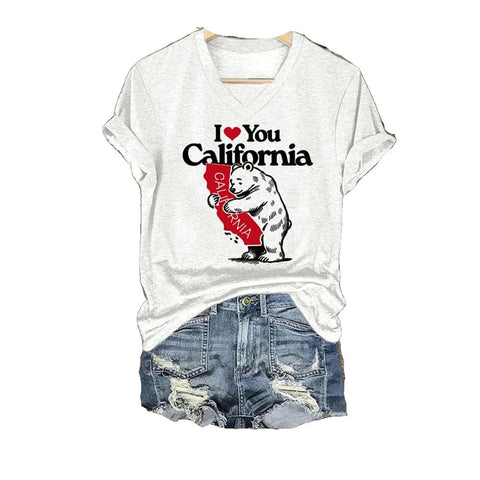 3D digital printing letter series women's V-neck short-sleeved T-shirt m301557