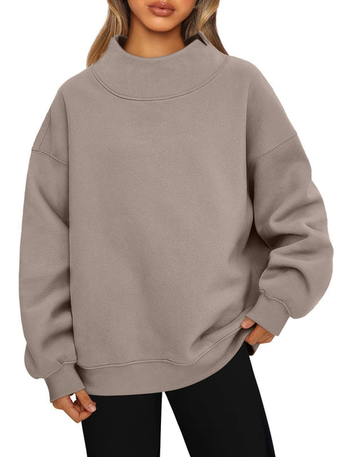 Women's sweatshirt long-sleeved turtleneck pullover sweatshirt casual sweater fleece top women's m302142