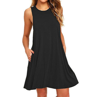 Sleeveless pocket vest dress m300967