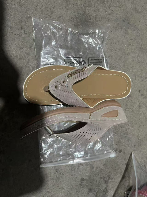 European and American slope heel flip-flops women's cool slippers m302828