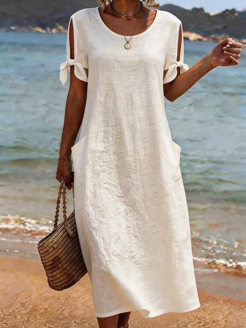 Summer cotton and linen casual dress m302973