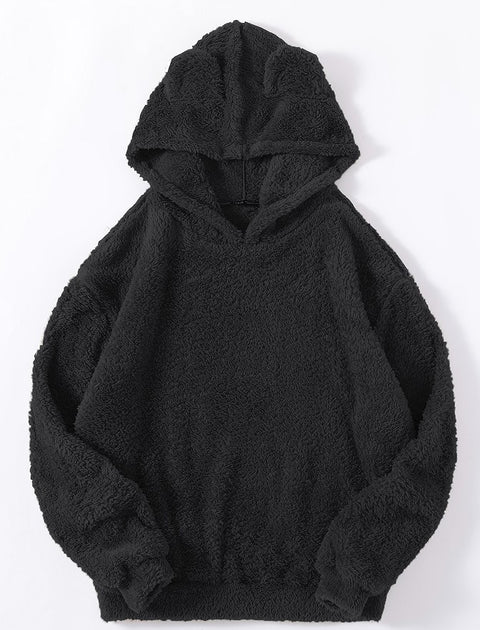 New fluffy rabbit ears hooded thermal sweater sweater m300439