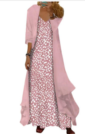 Holiday suspender long skirt Indian style swing skirt two-piece set m302893