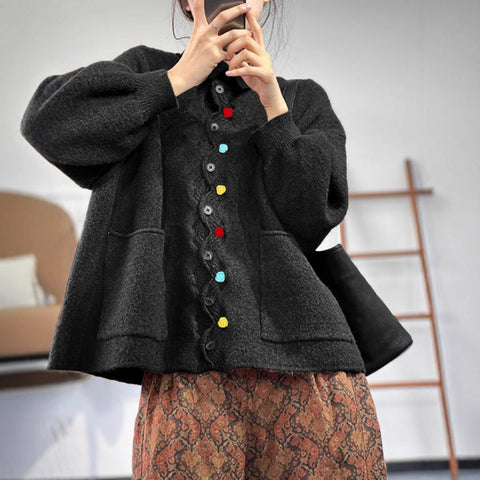 Wool jacket large size loose cardigan top women's m302033