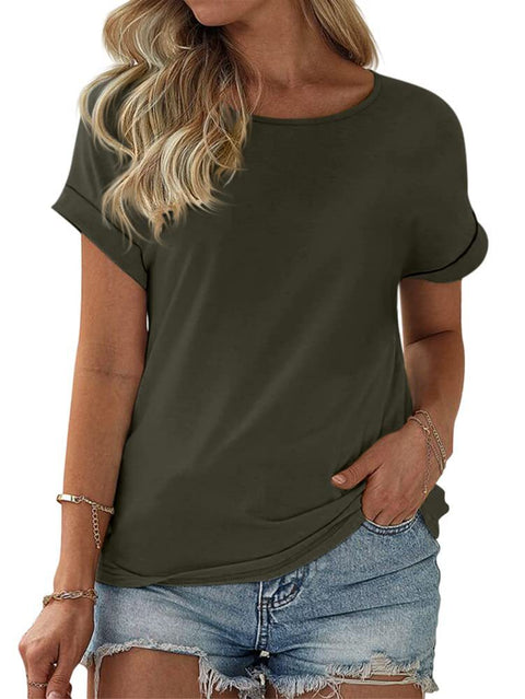 Color matching crew neck versatile casual women's top m302620