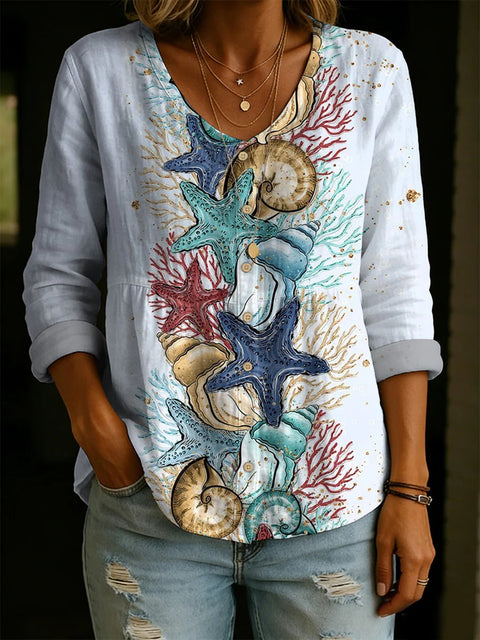 Crew neck women's flower 3D printed top m303179