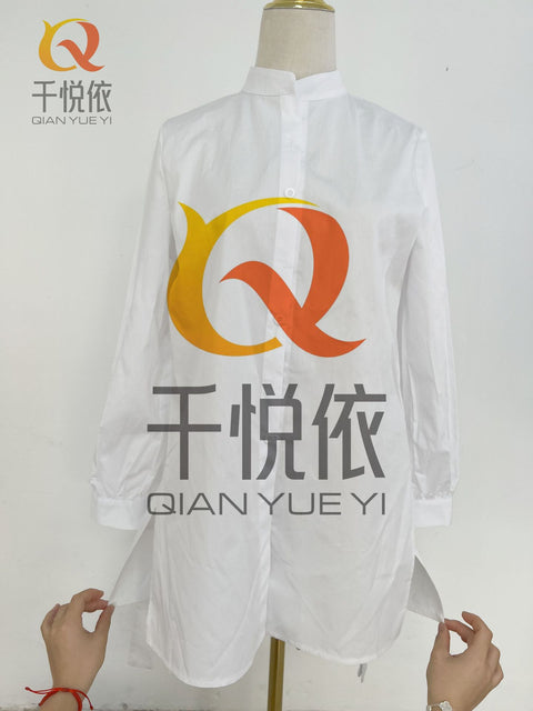 Single-breasted professional lapel temperament commuter cardigan solid color long-sleeved cotton shirt slim-fit m301931