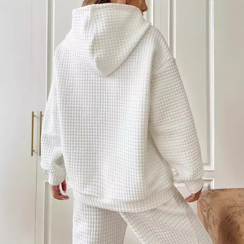 Loose pullover hooded long-sleeved sweater women's drawstring shoulder kangaroo pocket hoodie m301919