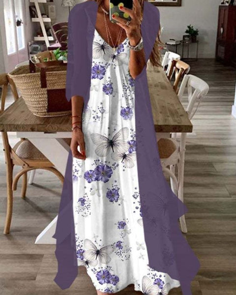 Holiday suspender long skirt Indian style swing skirt two-piece set m302893