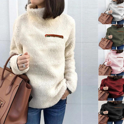 Autumn new sweater women's fashion zipper turtleneck bottoming top m301925