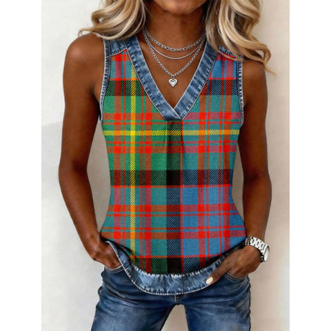 Casual plaid sleeveless vest small suspender m302807