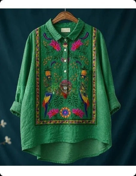 Beauty animal poultry retro print shirt m302888