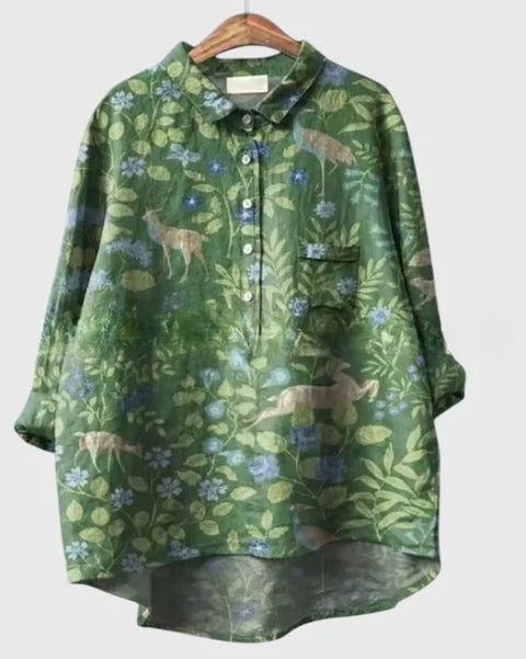 Beauty animal poultry retro print shirt m302888