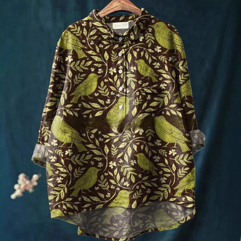 Beauty animal poultry retro print shirt m302888