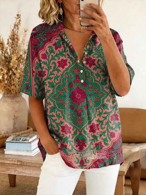Summer shirt button-down collar pullover top m302960