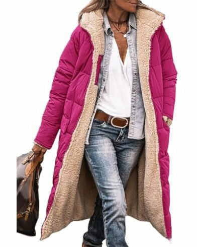 Solid color hooded cotton clothes long sleeves double-sided wear slim temperament cardigan jacket top m300612