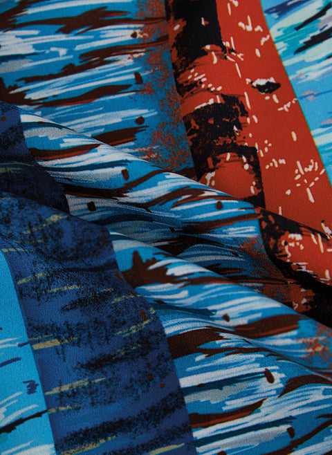 Color Block V Neckline 3/4 Sleeves Blouses m1512960 (5556422)