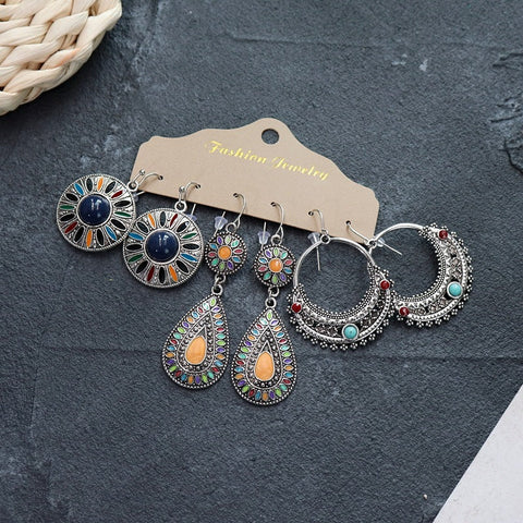 Bohemian ethnic style long earrings m1915010447