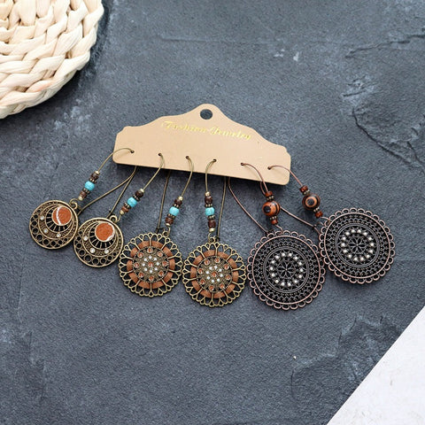 Bohemian ethnic style long earrings m1915010447